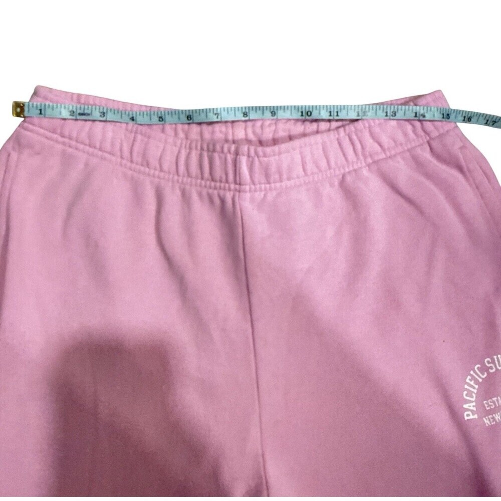PacSun Pink Fleece Jogger Sweatpants Women’s Medium Pacific Sunwear Logo Lounge - Picture 6 of 8